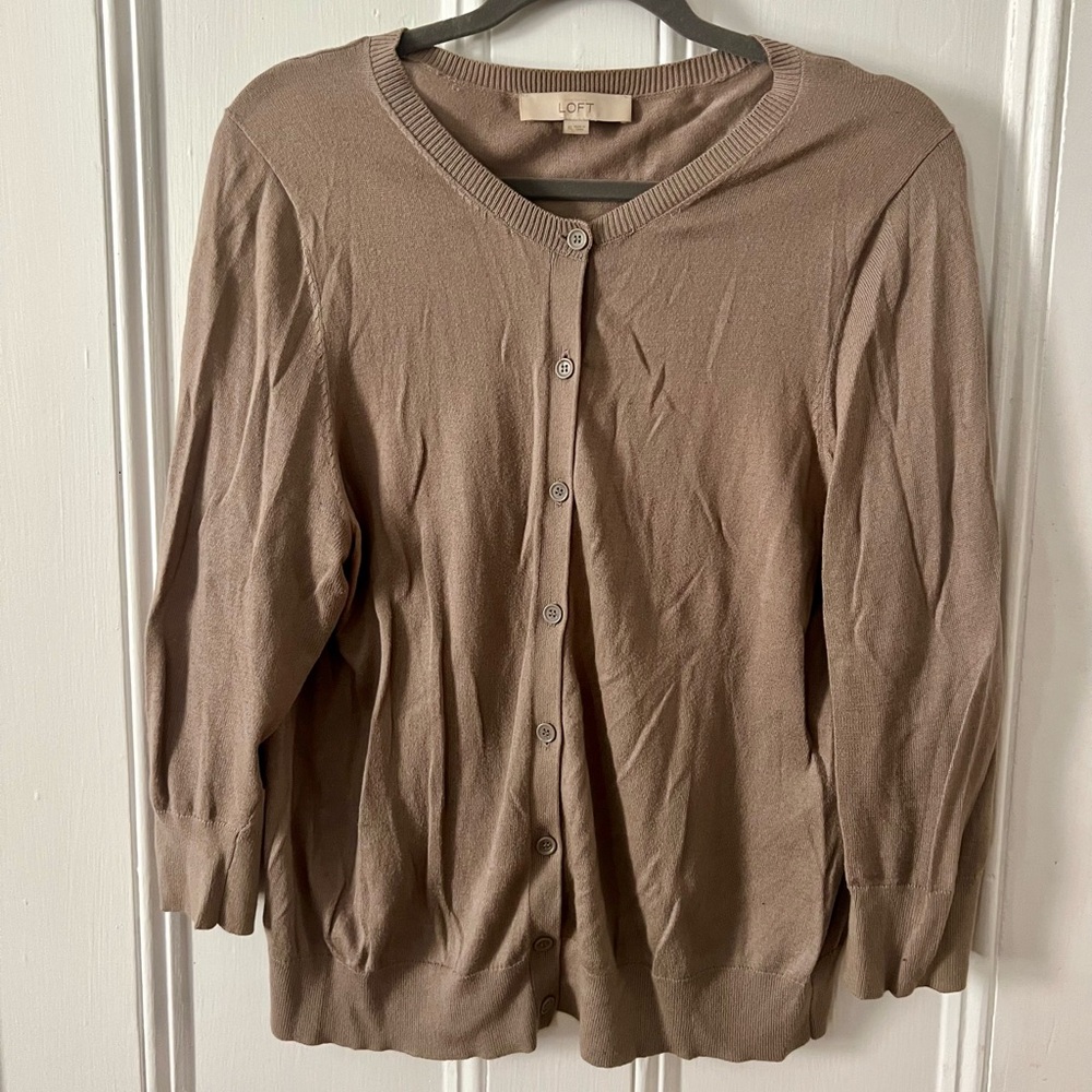Loft Taupe Caridgan Size XL